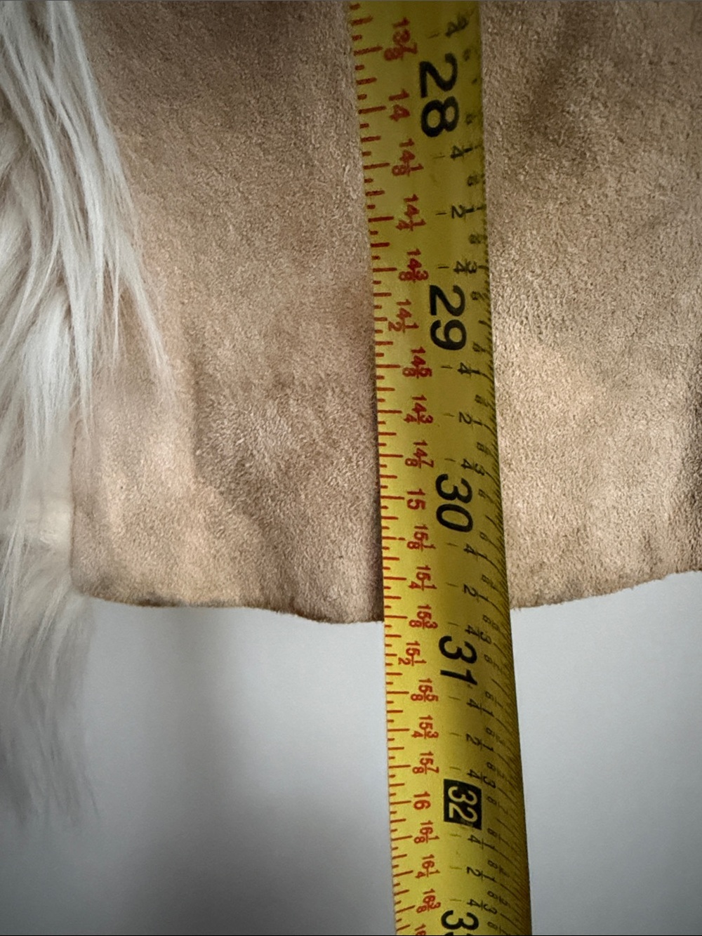 Vintage y2k Suede leather Embroidered Penny Lane Daisy Jones Coat cream fur trim - Picture 4 of 7